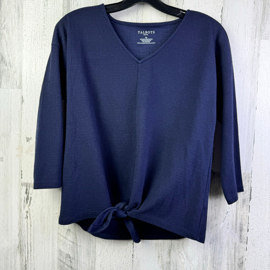 Top Long Sleeve By Talbots In Navy, Size: S