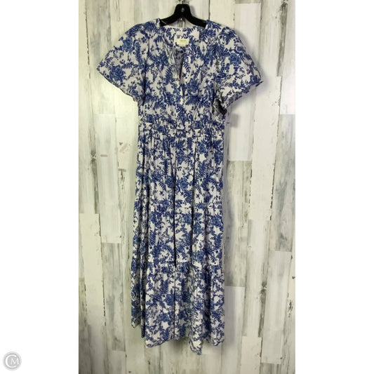 Dress Casual Maxi By Maeve In Blue & White, Size: L