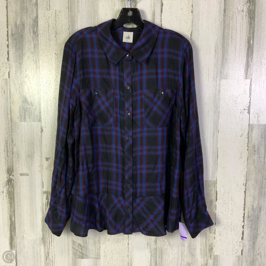 Top Long Sleeve By Cabi In Black & Blue, Size: L
