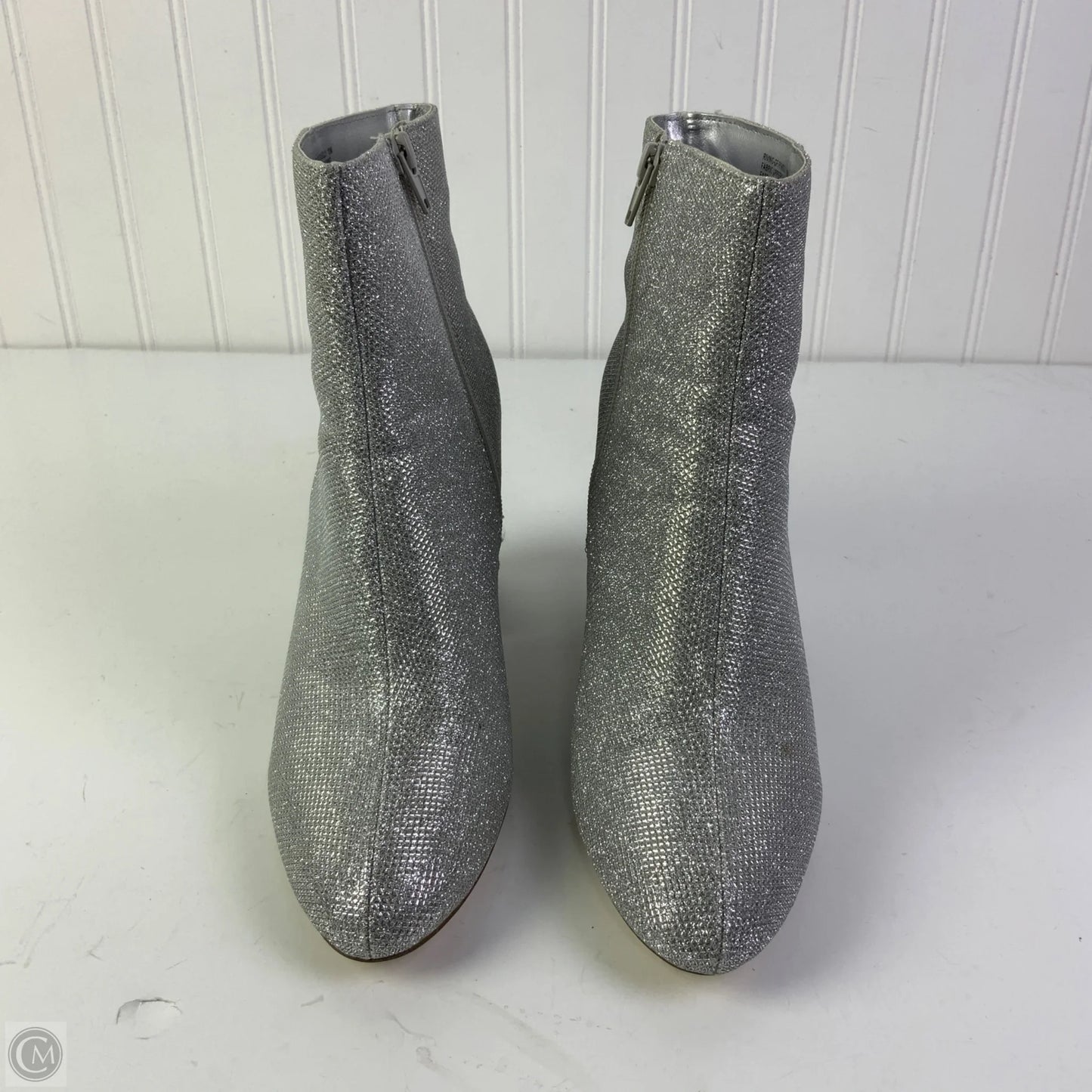 Boots Ankle Heels By Madden Girl In Silver, Size: 10