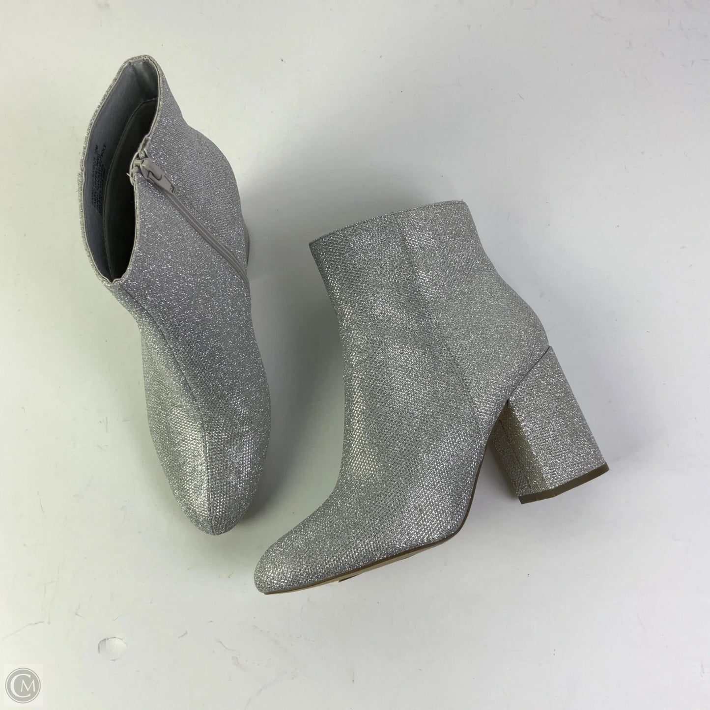 Boots Ankle Heels By Madden Girl In Silver, Size: 10