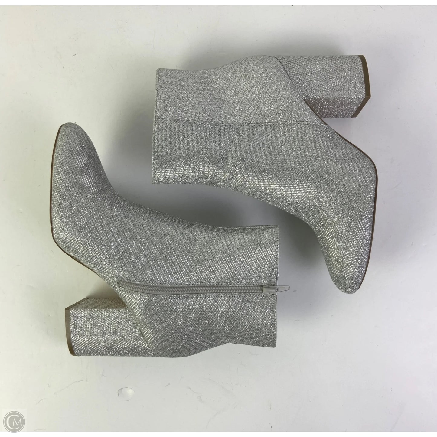 Boots Ankle Heels By Madden Girl In Silver, Size: 10