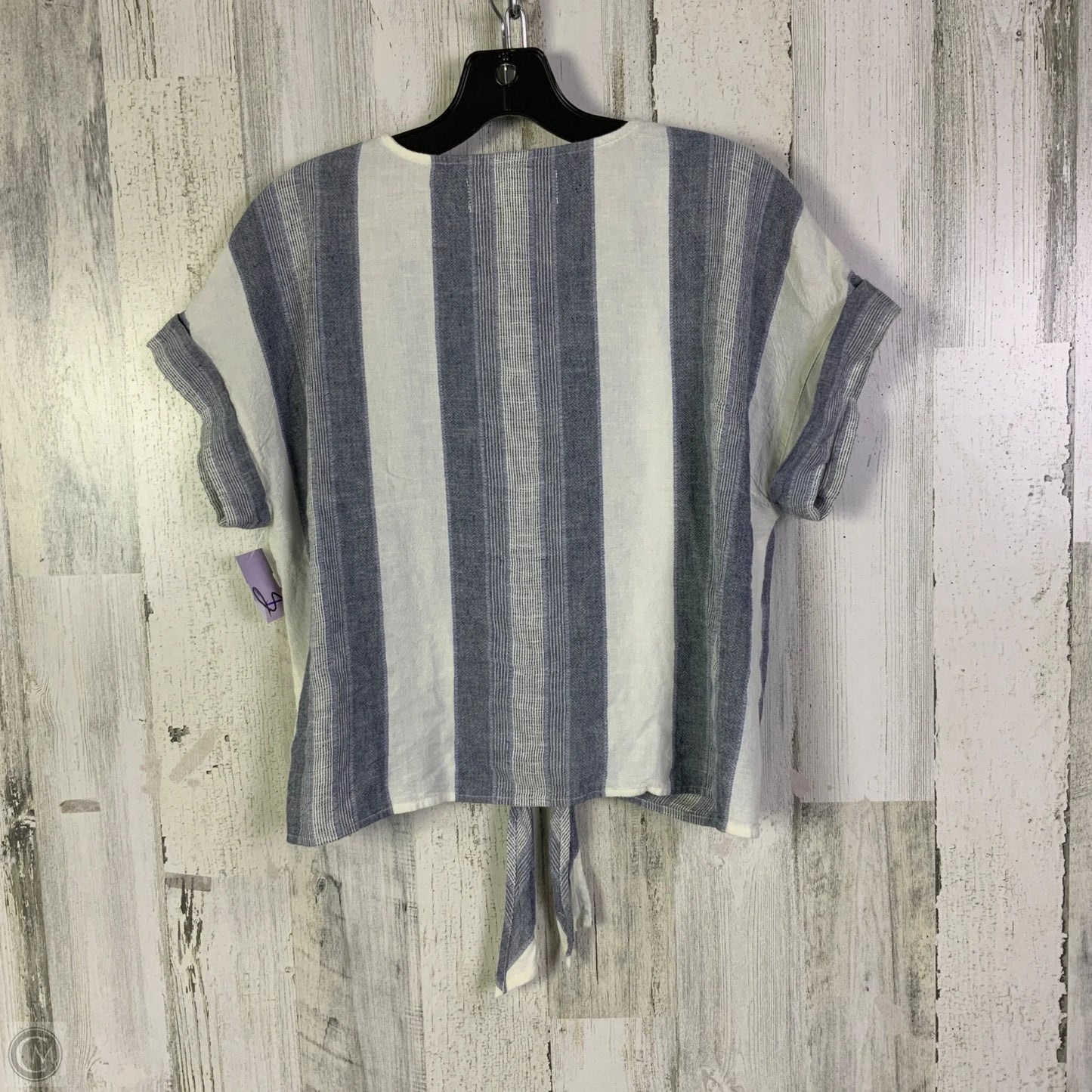 Top Short Sleeve By Cloth & Stone In Blue & White, Size: S