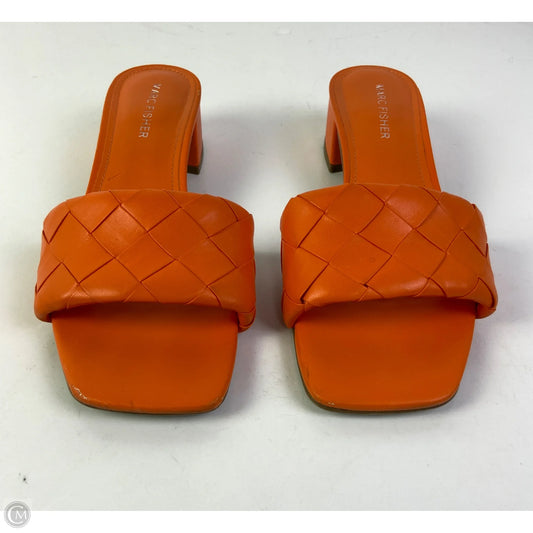 Sandals Heels Block By Marc Fisher In Orange, Size: 7