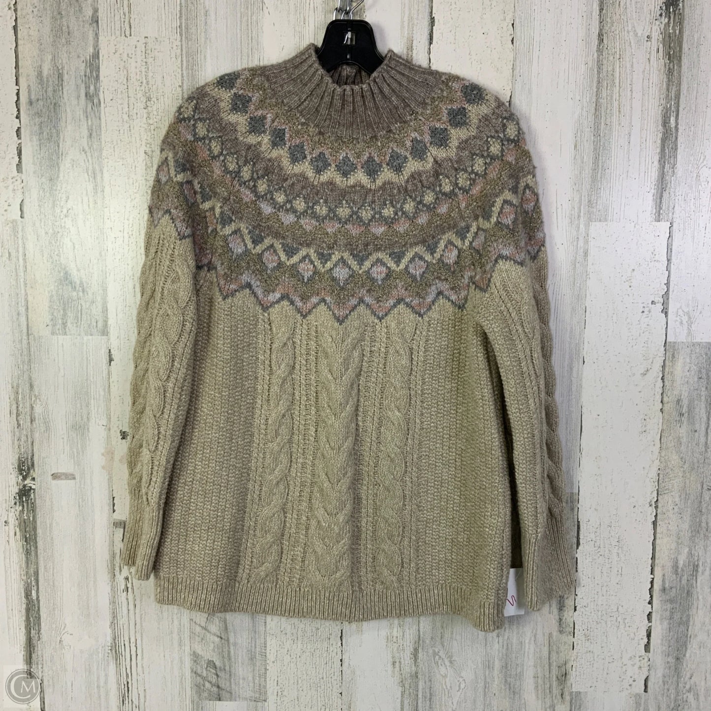 Sweater By Chicos In Tan, Size: M
