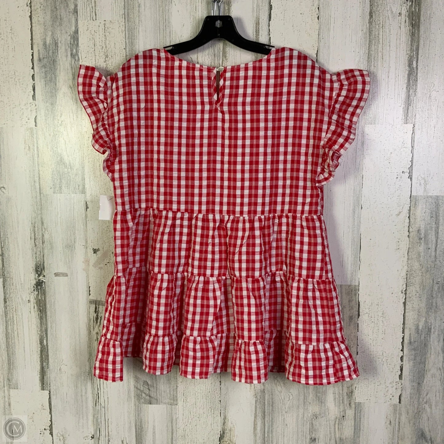 Top Short Sleeve By Entro In Red & White, Size: L