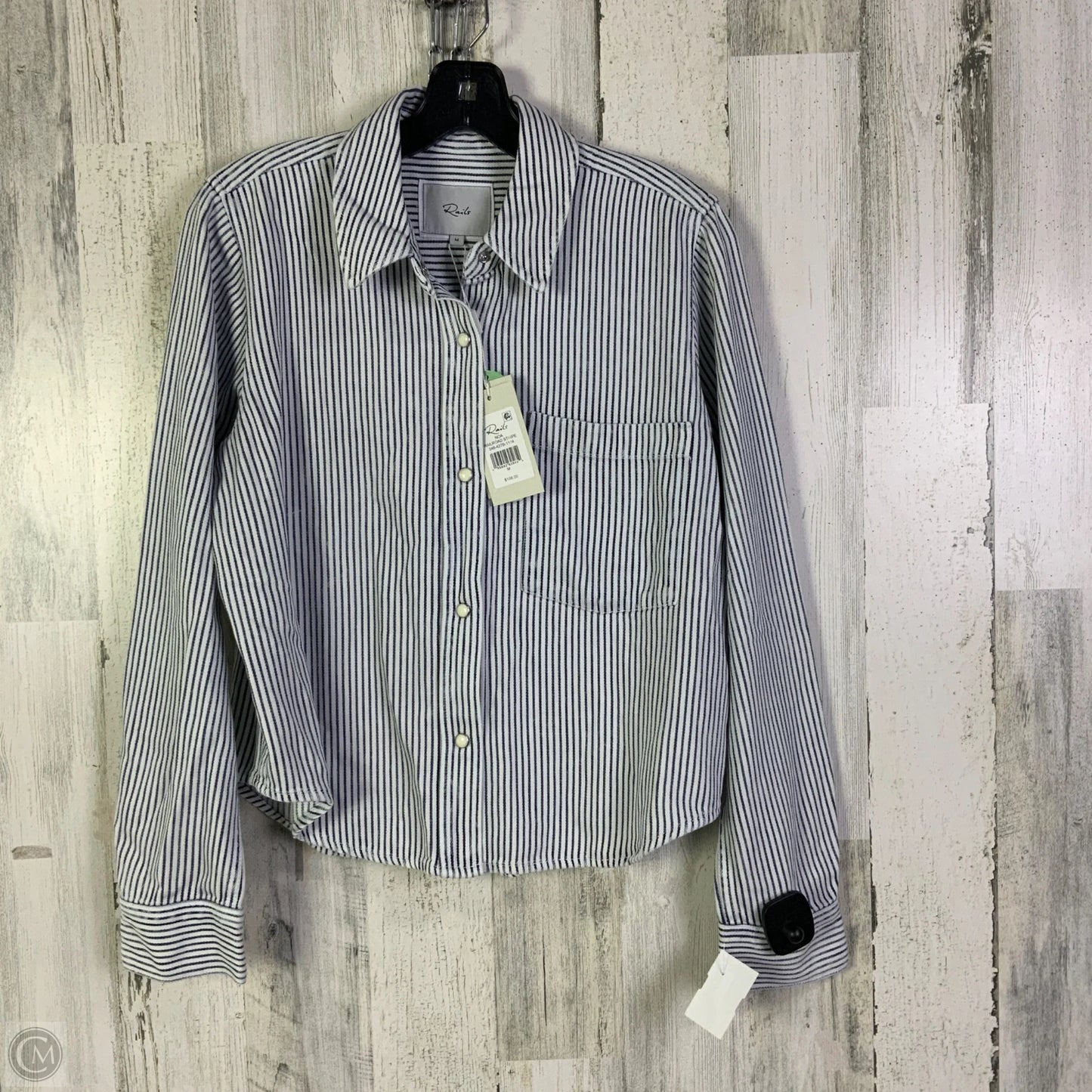 Jacket Shirt By Rails In Blue & White, Size: M