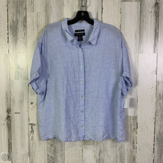 Top Short Sleeve By Tahari In Blue, Size: Xl