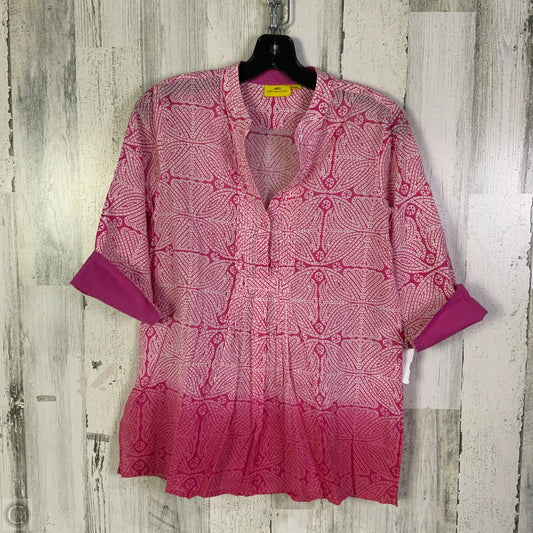 Top 3/4 Sleeve By Roller Rabbit In Pink & White, Size: Xs