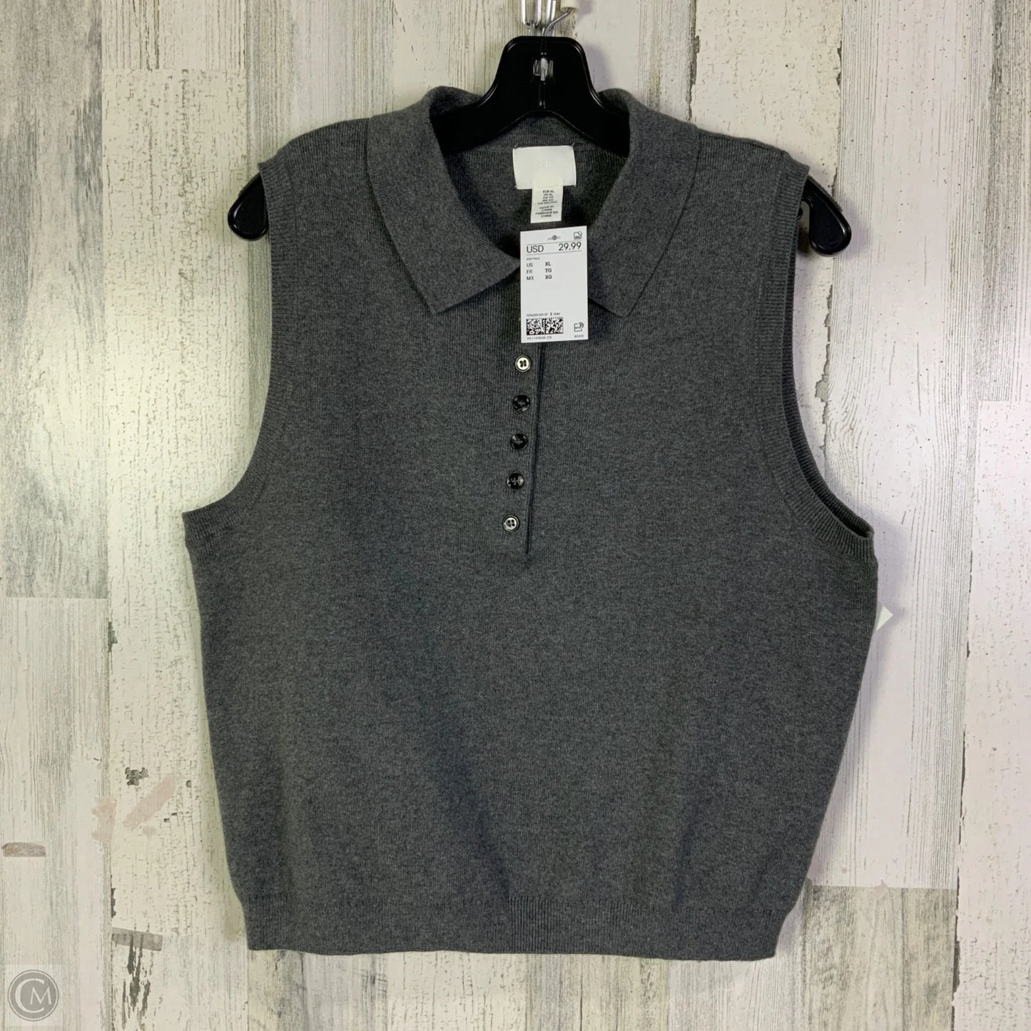 Vest Sweater By H&m In Grey, Size: Xl