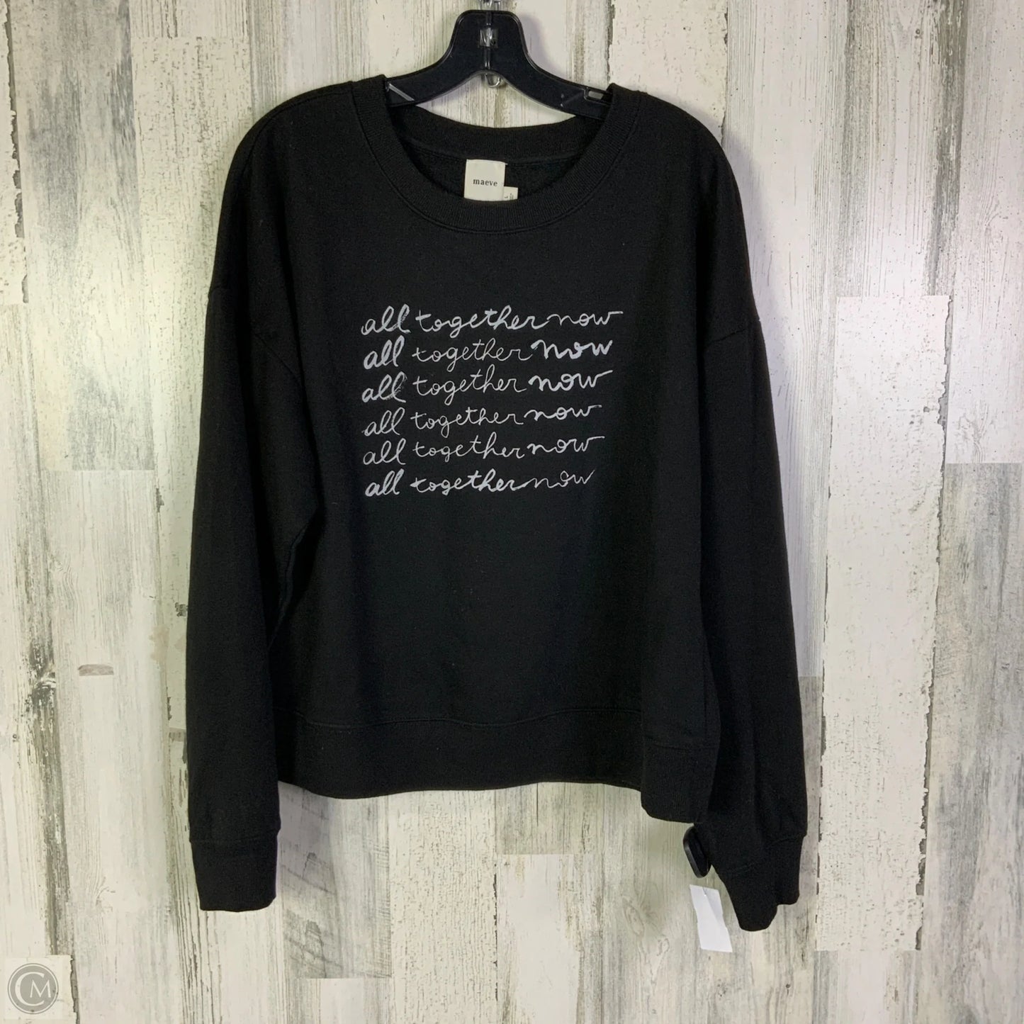 Sweatshirt Crewneck By Maeve In Black, Size: L