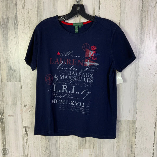 Top Short Sleeve Basic By Ralph Lauren In Blue, Size: M
