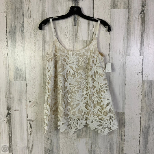 Top Sleeveless By Cabi In Tan & White, Size: Xs