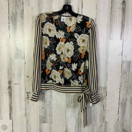Blouse Long Sleeve By Cabi In Black & Cream, Size: Xs
