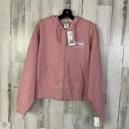 Sweatshirt Hoodie By Puma In Pink, Size: L