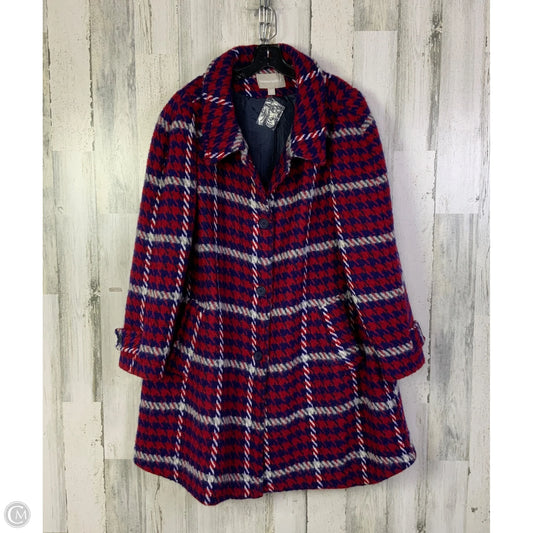 Coat Wool By Woman Within In Blue & Red & White, Size: 3x