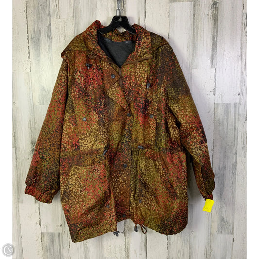 Coat Raincoat By Woman Within In Brown & Green, Size: 2x