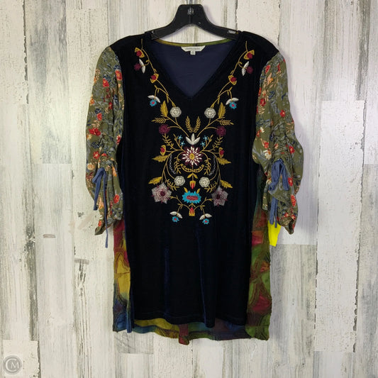 Top 3/4 Sleeve By John Mark In Blue & Green, Size: S