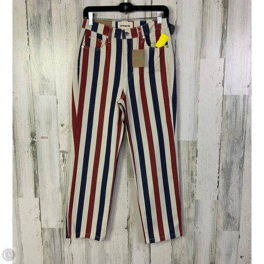 Jeans Straight By Boden In Blue & Red & White, Size: 6