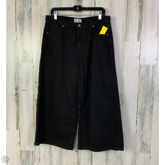 Jeans Cropped By Gap In Black Denim, Size: 12
