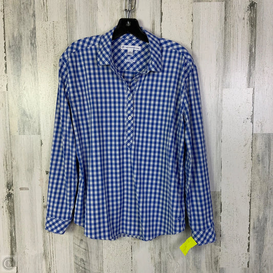 Top Long Sleeve By Southern Tide In Blue & White, Size: L