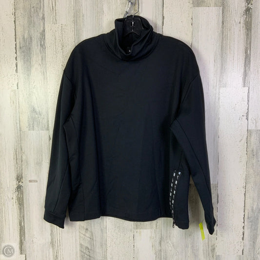 Athletic Top Long Sleeve Collar By Nike In Black, Size: M