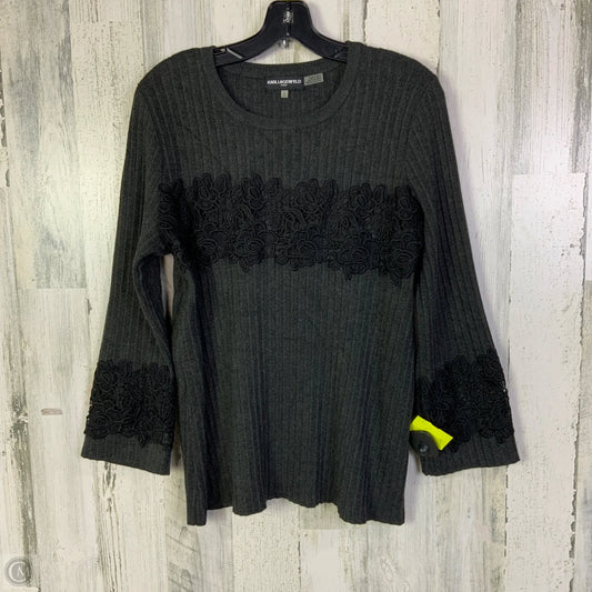 Sweater Designer By Karl Lagerfeld In Grey, Size: L