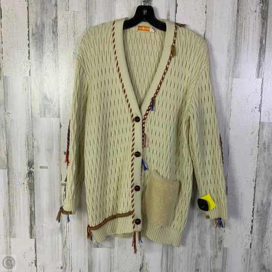 Sweater Cardigan Designer By Tory Burch In Cream, Size: S