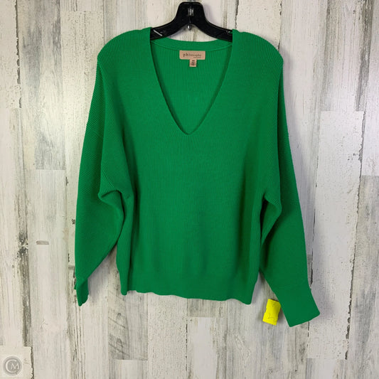 Sweater By Philosophy In Green, Size: M