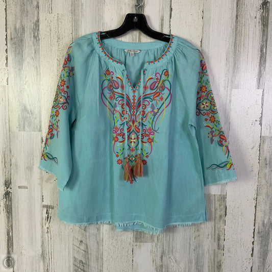 Top 3/4 Sleeve By John Mark In Blue, Size: Sp