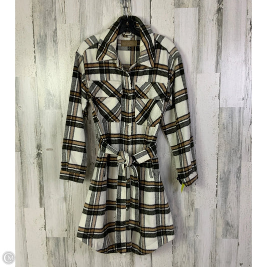 Coat Trench Coat By Blanknyc In Brown & White, Size: M