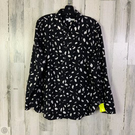Top Long Sleeve By Chicos In Black & White, Size: Xl
