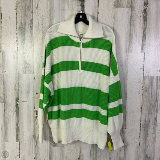 Sweater By Aerie In Green & White, Size: L