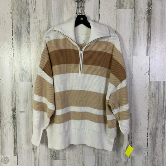 Sweater By Aerie In Brown & White, Size: L