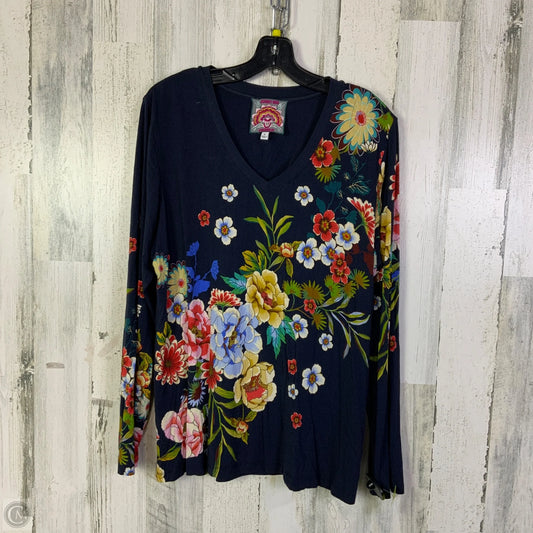 Top Long Sleeve Designer By Johnny Was In Blue & Green, Size: Xl