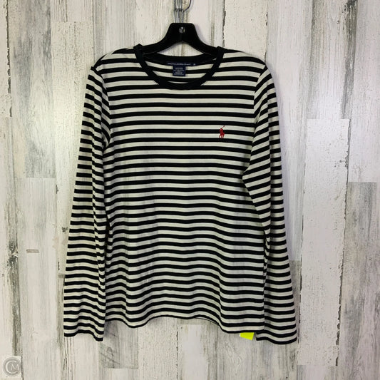 Top Long Sleeve Basic By Ralph Lauren In Black & White, Size: Xl