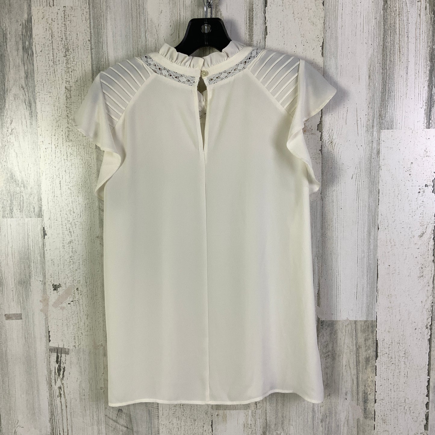 Blouse Short Sleeve By Loft In Ivory, Size: S