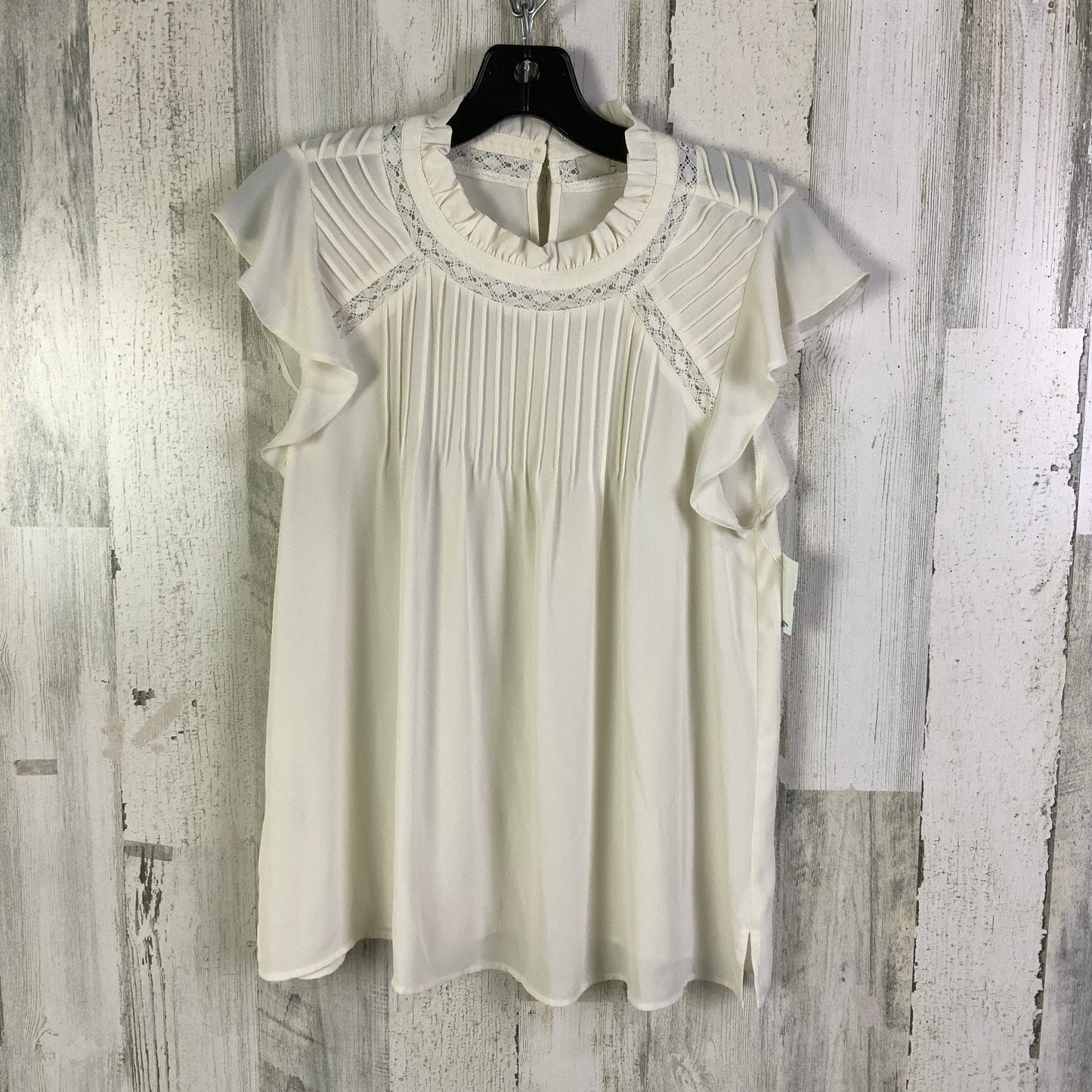 Blouse Short Sleeve By Loft In Ivory, Size: S