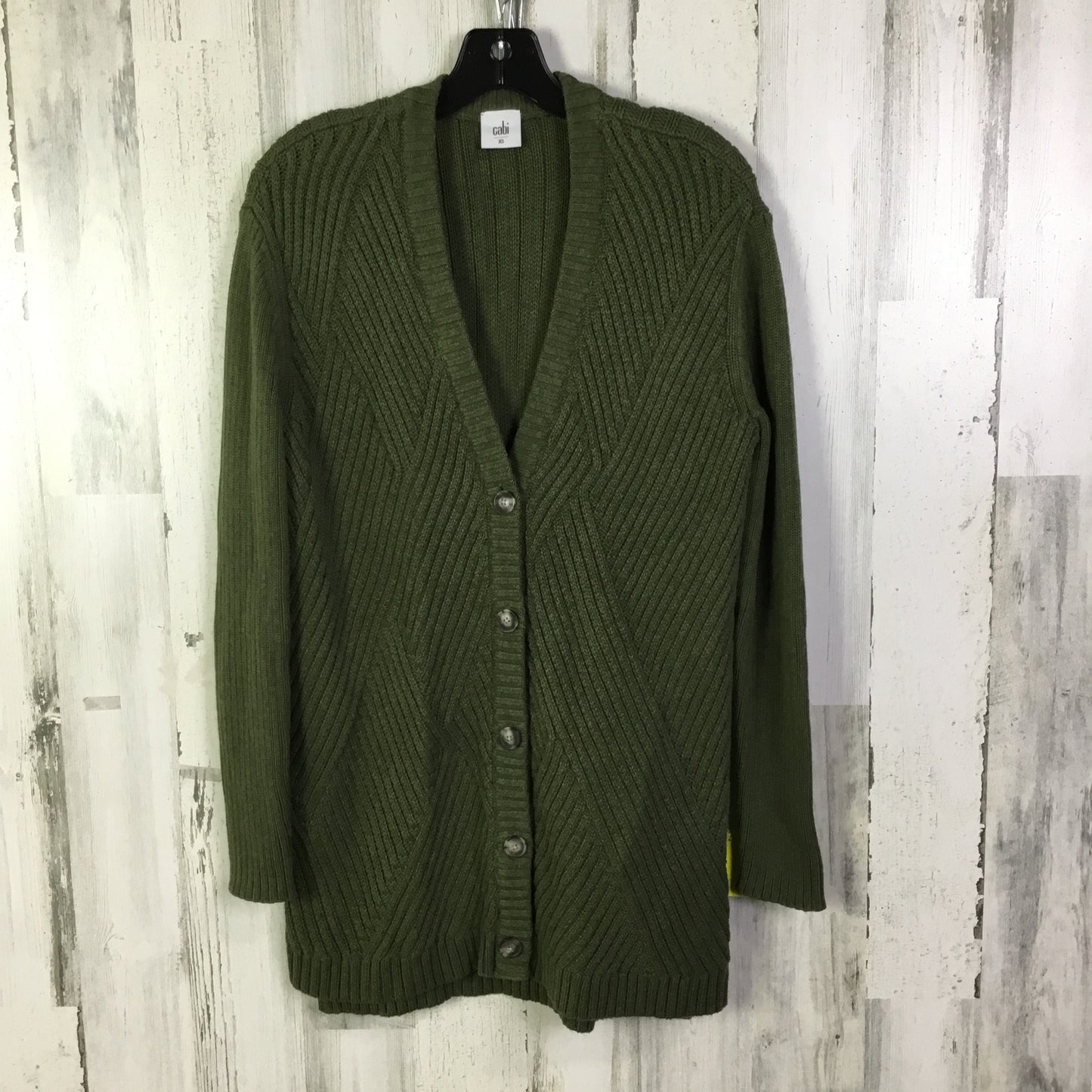 Sweater Cardigan By Cabi In Green, Size: Xs