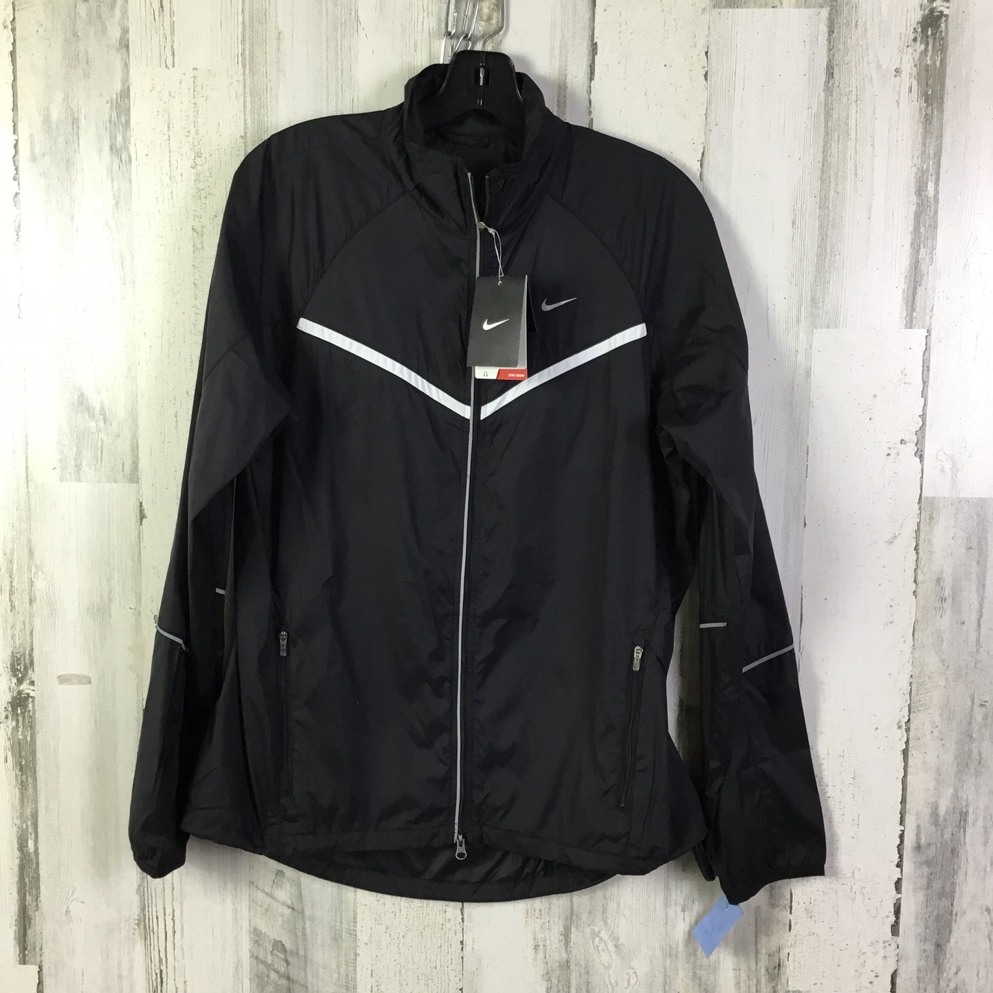 Jacket Windbreaker By Nike In Black, Size: L