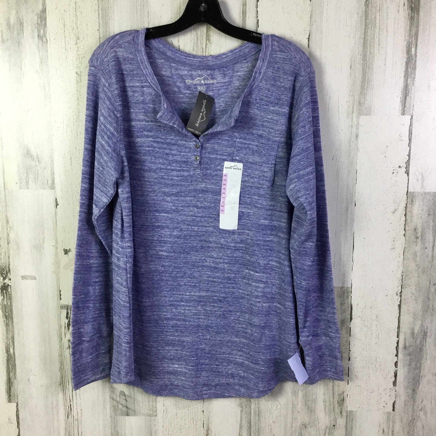 Top Long Sleeve By Eddie Bauer In Blue, Size: Xxl