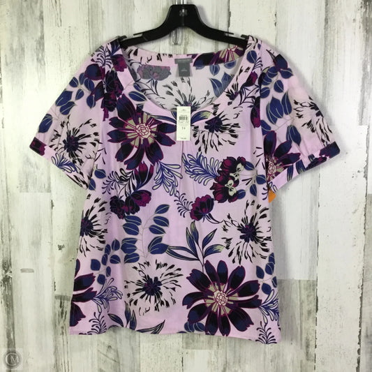 Top Short Sleeve By Ann Taylor In Purple, Size: L