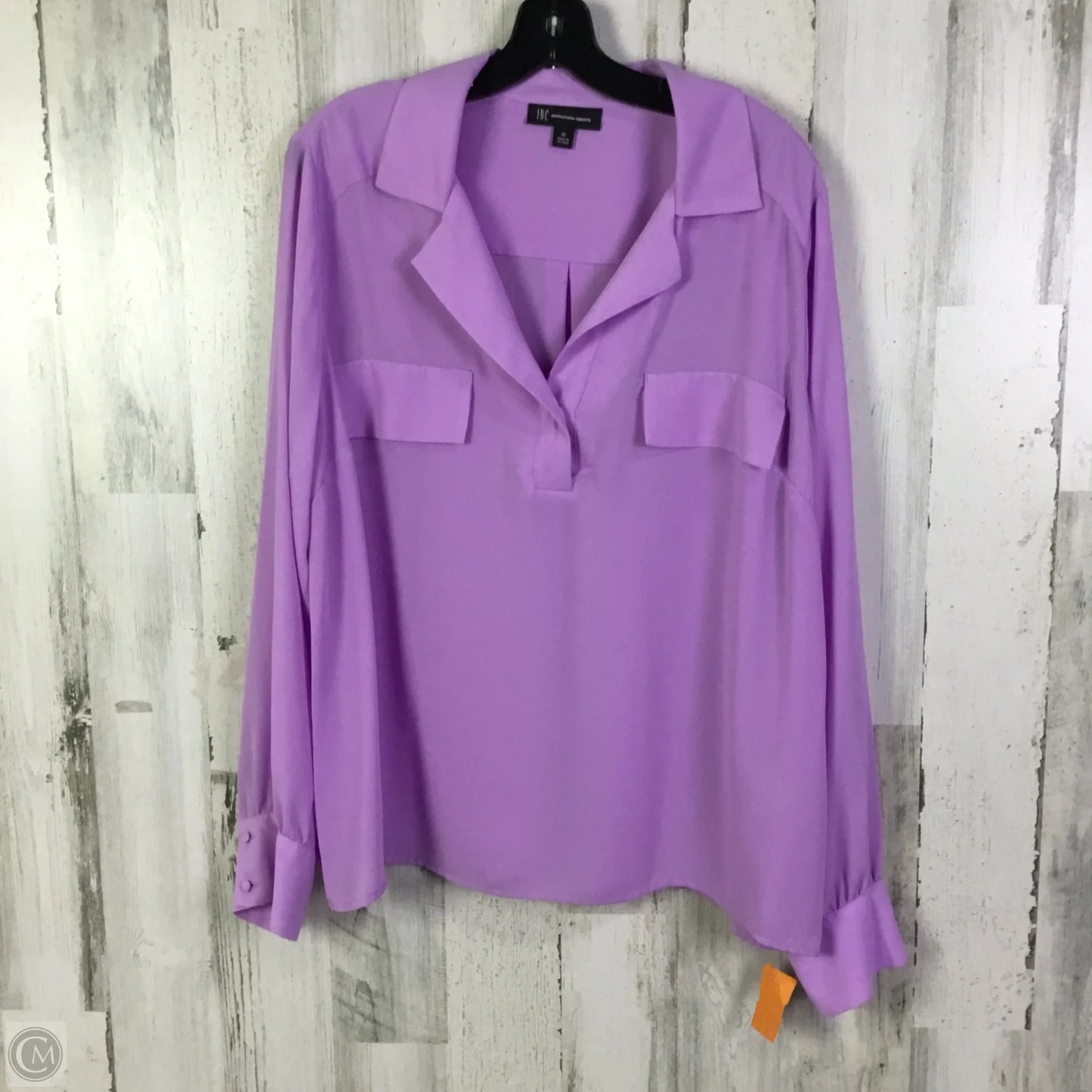 Top Long Sleeve By International Concepts In Purple, Size: Xl