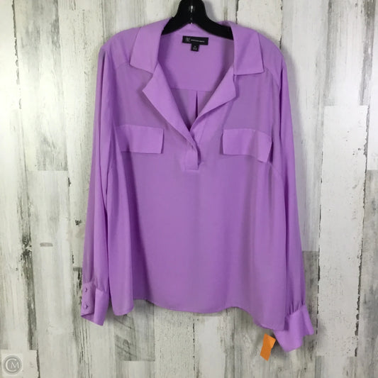 Top Long Sleeve By International Concepts In Purple, Size: Xl