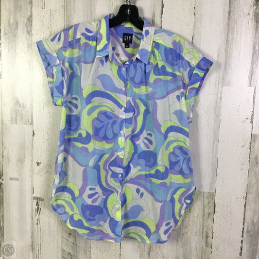 Top Short Sleeve By Gap In Blue & Green, Size: S