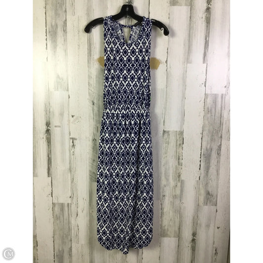 Dress Casual Midi By Banana Republic In Blue & White, Size: Xs