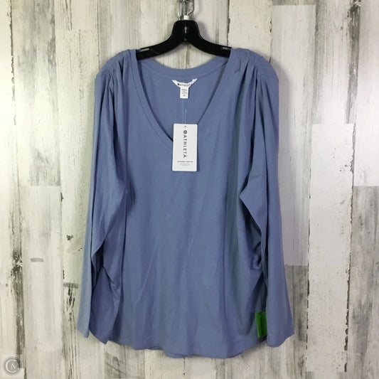 Athletic Top Long Sleeve Crewneck By Athleta In Blue, Size: 2x