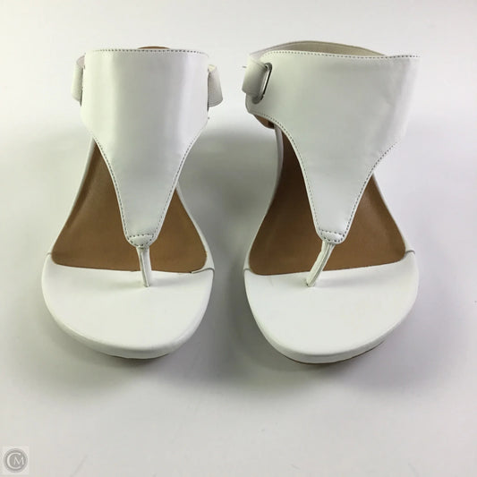 Sandals Heels Wedge By Croft And Barrow In White, Size: 9.5