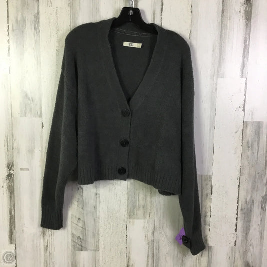Sweater Cardigan Designer By Ugg In Grey, Size: L