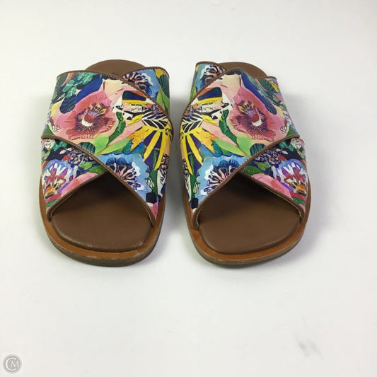 Sandals Flats By Johnny Was In Floral Print, Size: 8.5